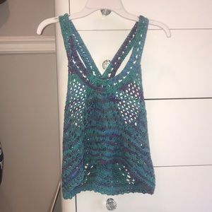 Blue crochet crop top